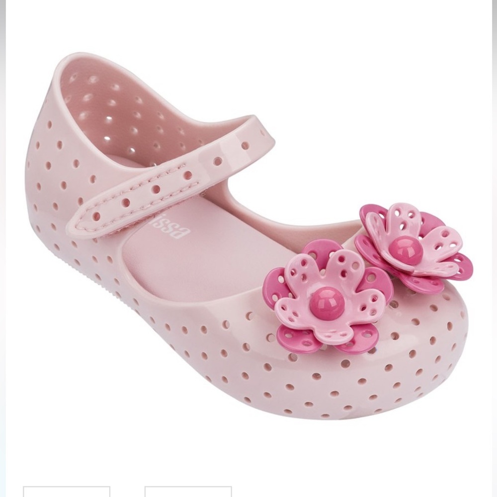 Mini Melissa Furadinha Perforated Flower Mary Jane {Pink} 6